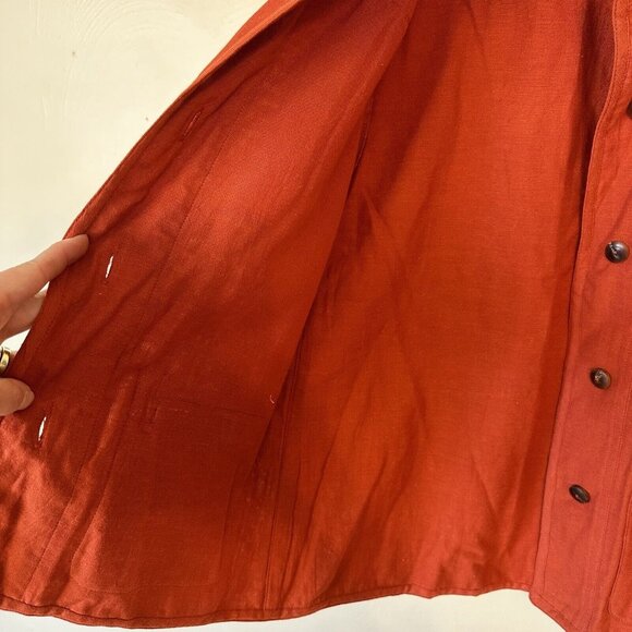 Tibetan Trader Womens Rust Orange 100% Cotton Lightweight Jacket Size Small - Picture 8 of 11
